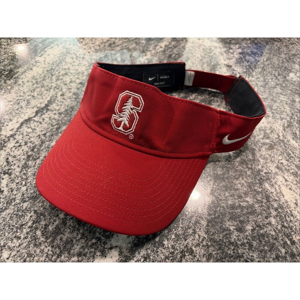 New Nike Stanford University Visor Cardinal Red Cap Hat Adjustable Golf Dri Fit